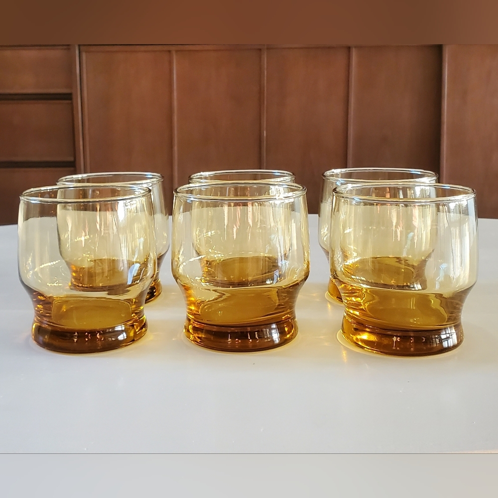 Set of 6 MCM Vintage Footed Glasses